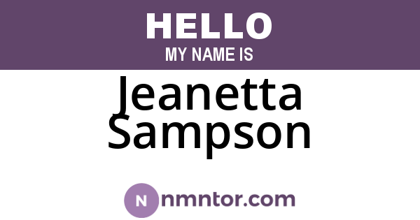 Jeanetta Sampson