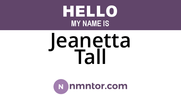 Jeanetta Tall