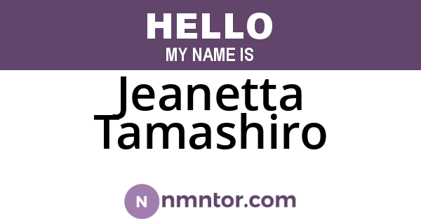 Jeanetta Tamashiro