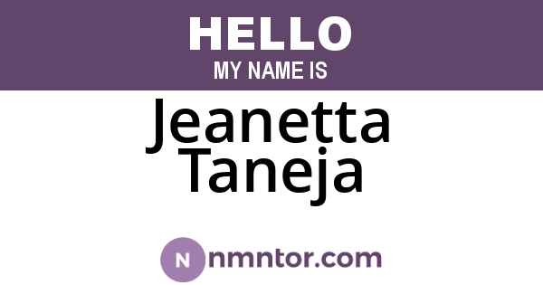 Jeanetta Taneja