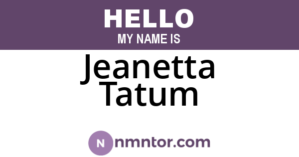 Jeanetta Tatum