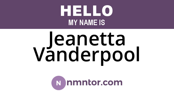 Jeanetta Vanderpool