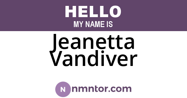 Jeanetta Vandiver