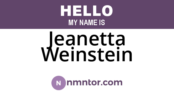 Jeanetta Weinstein