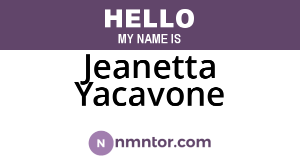 Jeanetta Yacavone