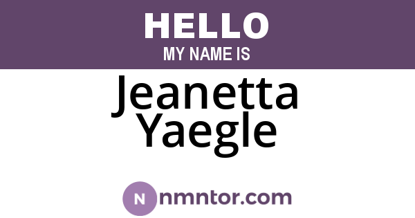 Jeanetta Yaegle