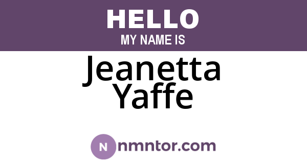 Jeanetta Yaffe