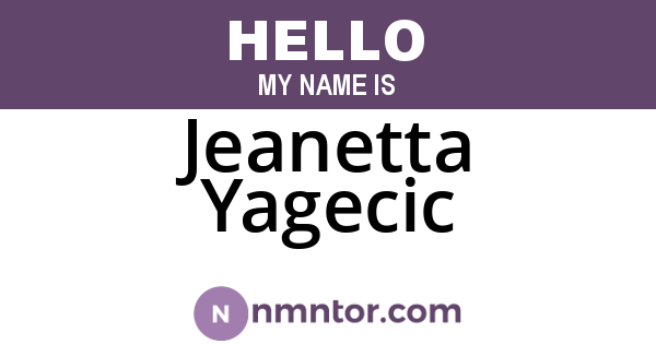 Jeanetta Yagecic