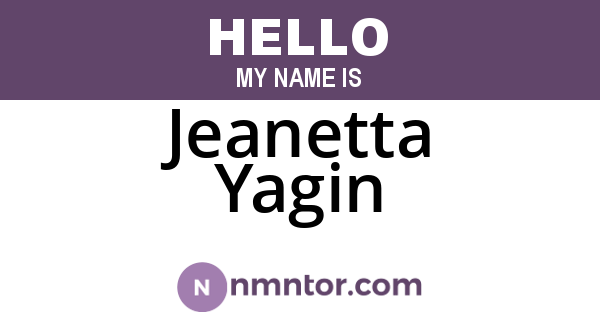 Jeanetta Yagin