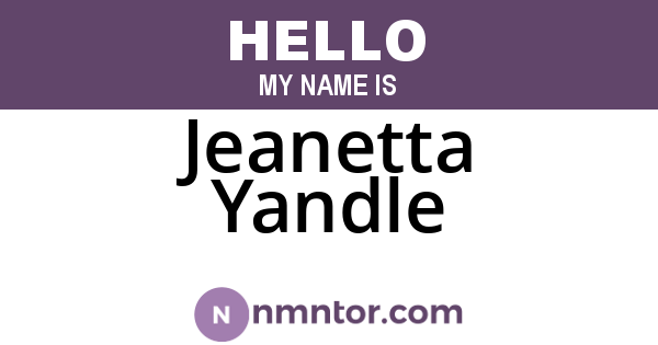 Jeanetta Yandle