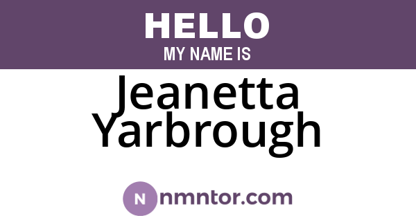 Jeanetta Yarbrough