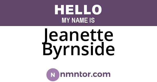 Jeanette Byrnside