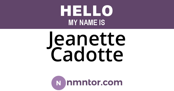 Jeanette Cadotte