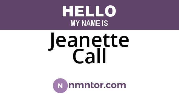 Jeanette Call