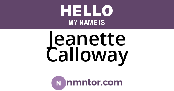 Jeanette Calloway