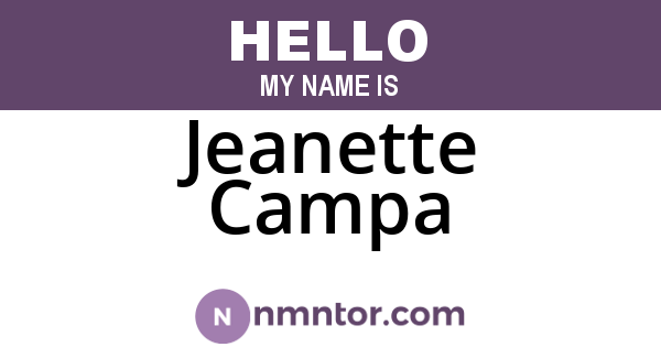 Jeanette Campa