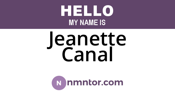 Jeanette Canal