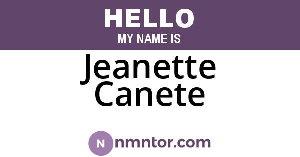 Jeanette Canete