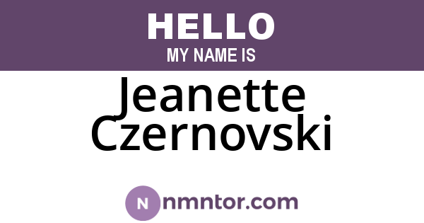 Jeanette Czernovski