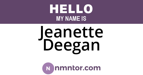 Jeanette Deegan