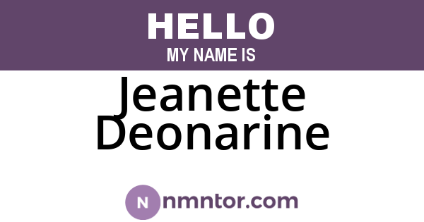 Jeanette Deonarine