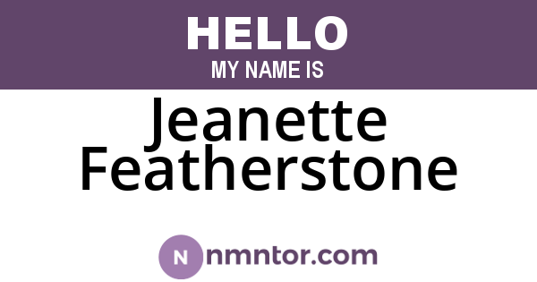 Jeanette Featherstone