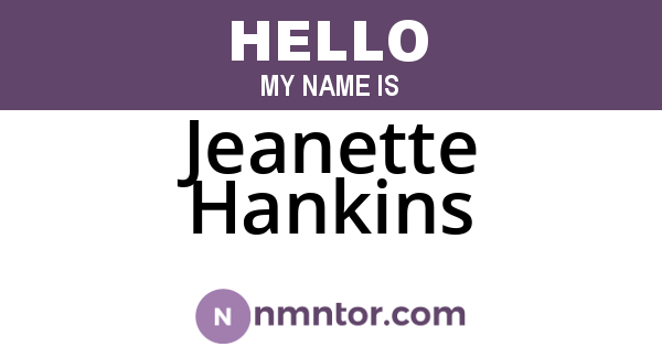 Jeanette Hankins