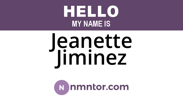 Jeanette Jiminez