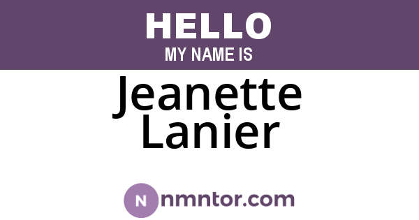 Jeanette Lanier