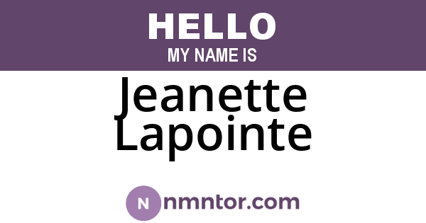 Jeanette Lapointe