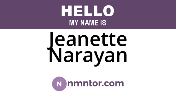 Jeanette Narayan