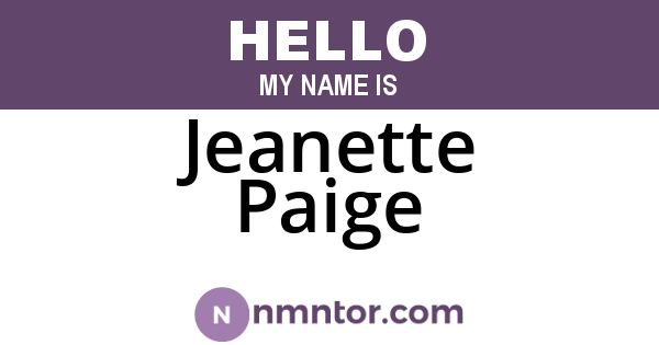 Jeanette Paige