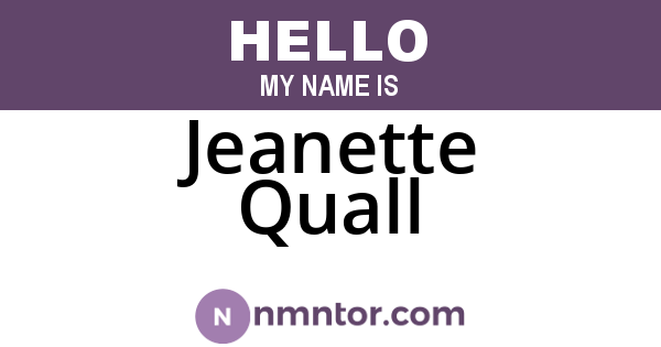 Jeanette Quall