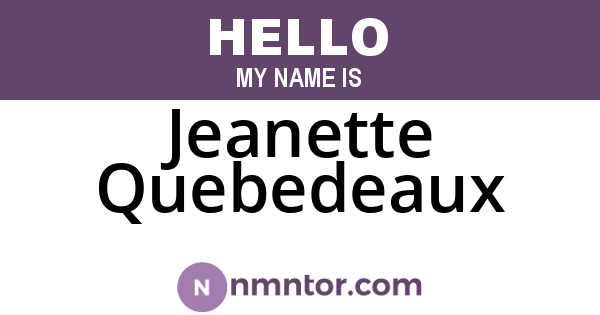 Jeanette Quebedeaux