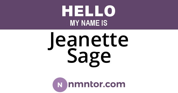 Jeanette Sage