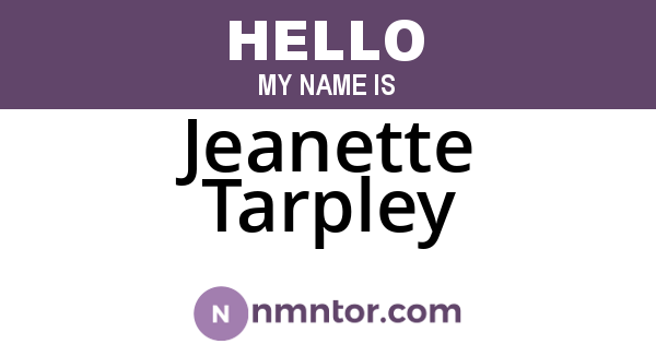 Jeanette Tarpley