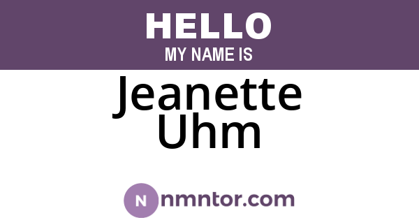 Jeanette Uhm