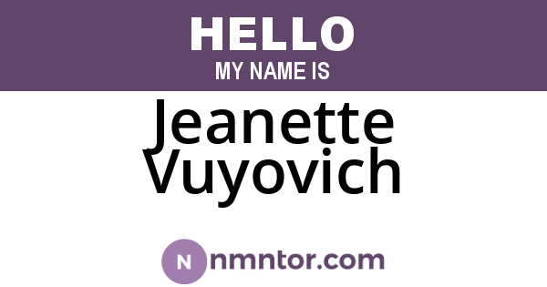 Jeanette Vuyovich