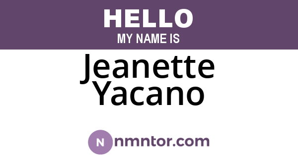 Jeanette Yacano