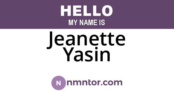 Jeanette Yasin