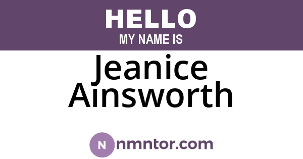Jeanice Ainsworth