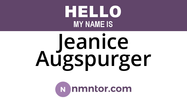 Jeanice Augspurger