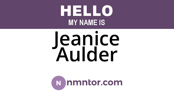 Jeanice Aulder