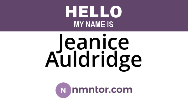 Jeanice Auldridge