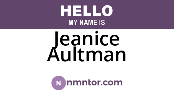 Jeanice Aultman