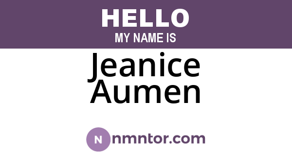 Jeanice Aumen