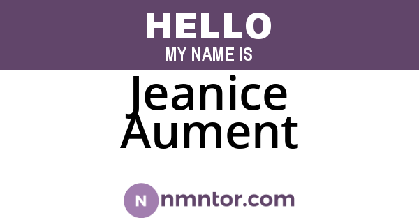 Jeanice Aument