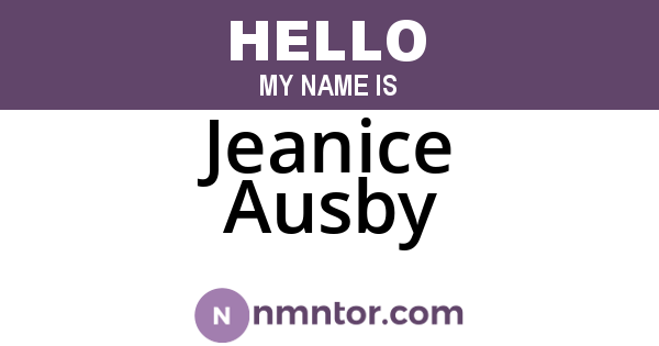 Jeanice Ausby