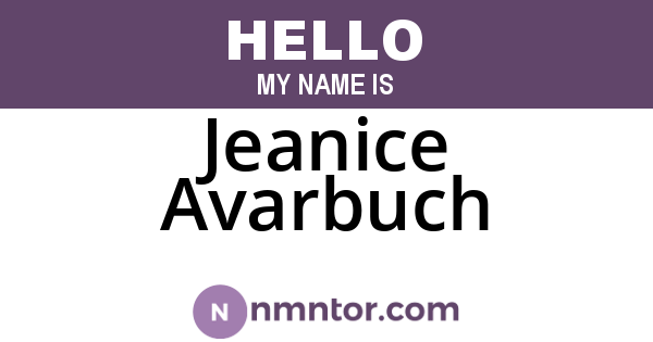 Jeanice Avarbuch