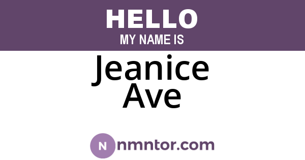 Jeanice Ave